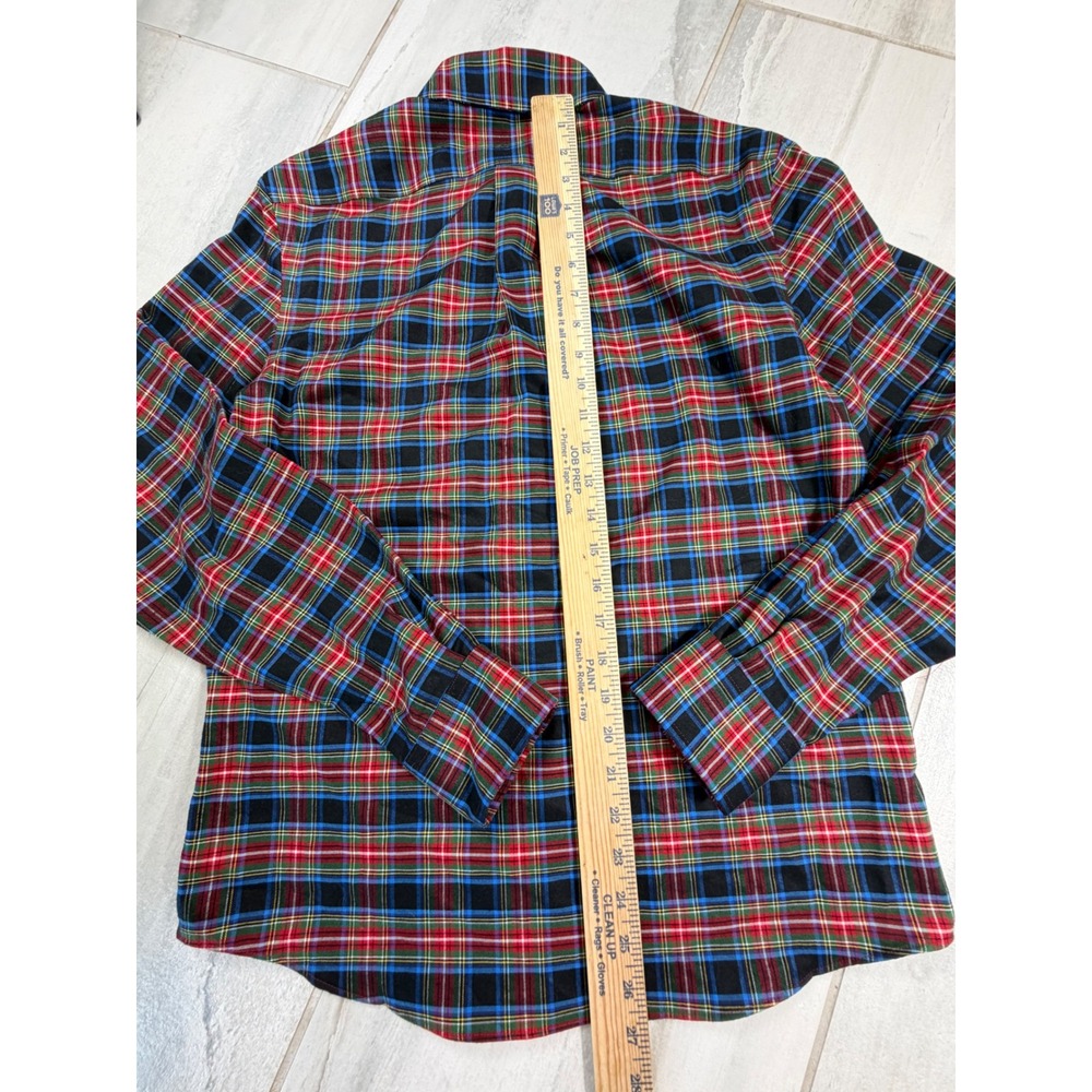Lauren Ralph Lauren Plaid Button Down Shirt Soft Stretch Regular Fit Red Blue S - Picture 5 of 5
